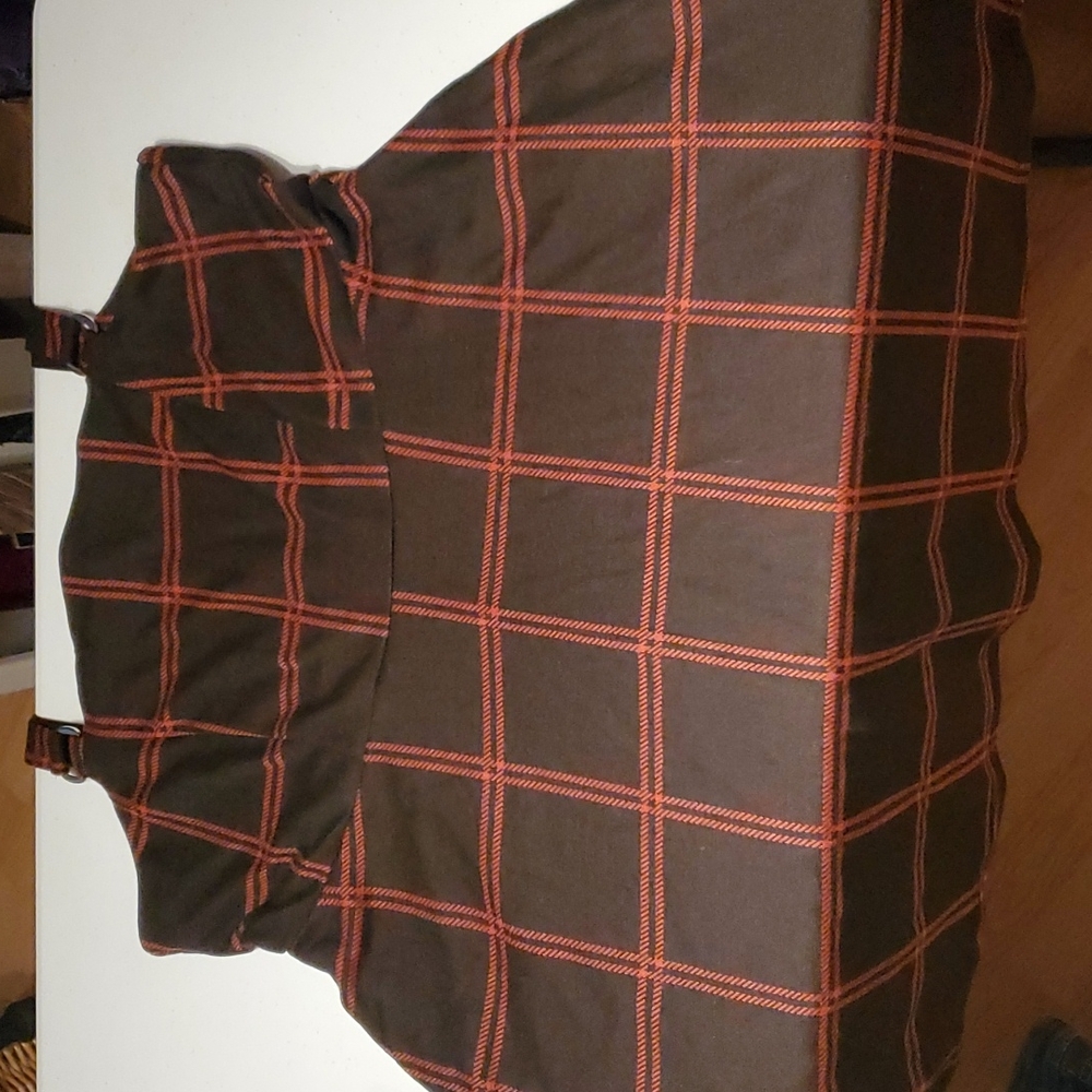Brown and Orange Pinafore / Overall Dress w/ pockets